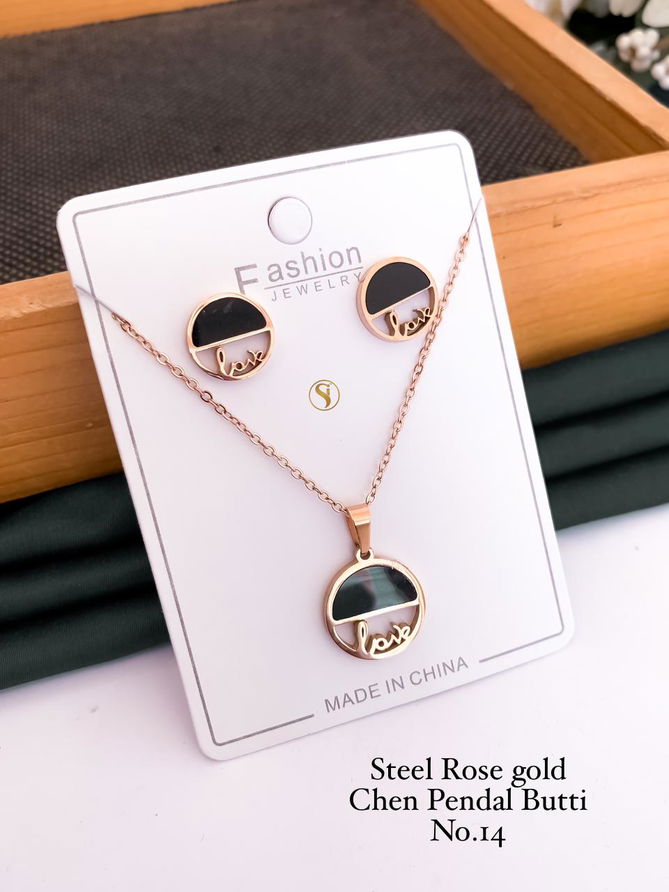 Steel Designer Rose Gold Chain Pendal Butti Manufacturers
